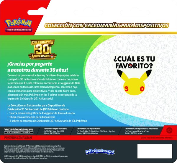Pokémon TCG: 30th Celebration – Exeggutor de Alola Pokémon Day Out - Tech Sticker Collection (Español)