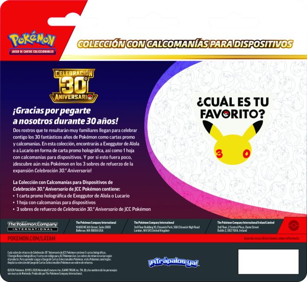 Pokémon TCG: 30th Celebration – Lucario Pokémon Night Out - Tech Sticker Collection (Español)