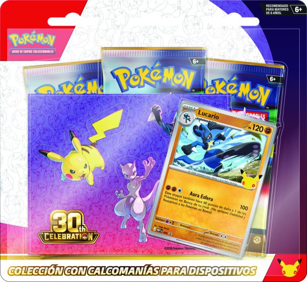 Pokémon TCG: 30th Celebration – Lucario Pokémon Night Out - Tech Sticker Collection (Español)